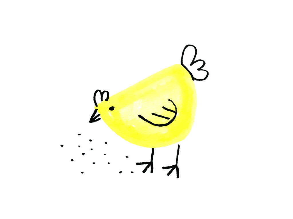 可爱的小鸡涂鸦简笔画