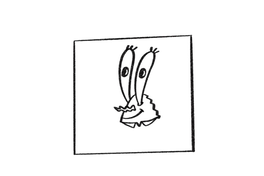 抠门蟹老板简笔画画法步骤