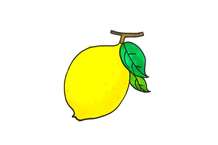 简单的柠檬简笔画画法