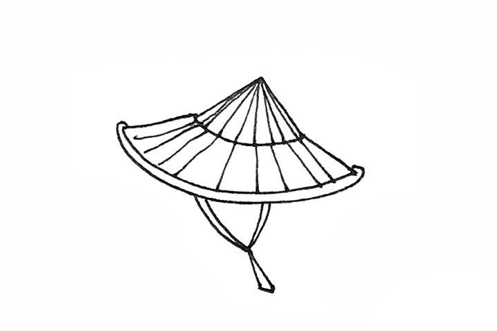 斗笠简笔画画法步骤