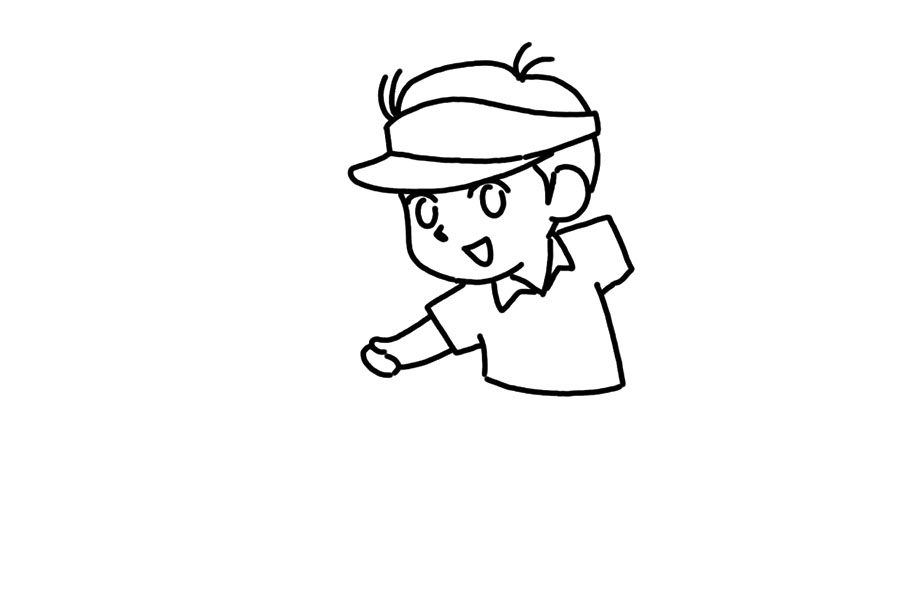 运动人物简笔画 打羽毛球的小女孩怎么画