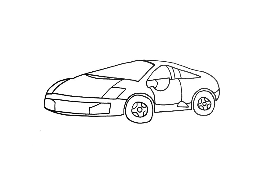 学画兰博基尼跑车简笔画