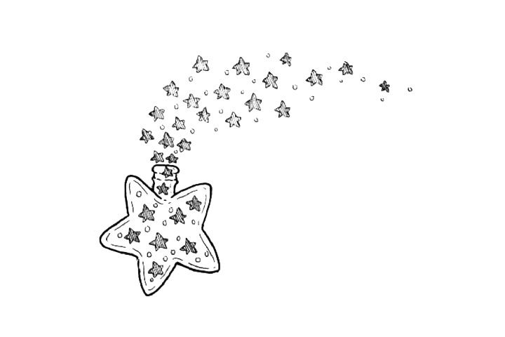 星星许愿瓶简笔画画法步骤