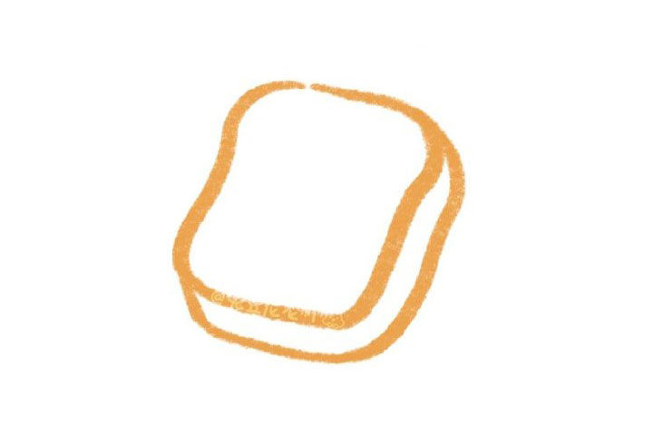 煎蛋吐司怎么画