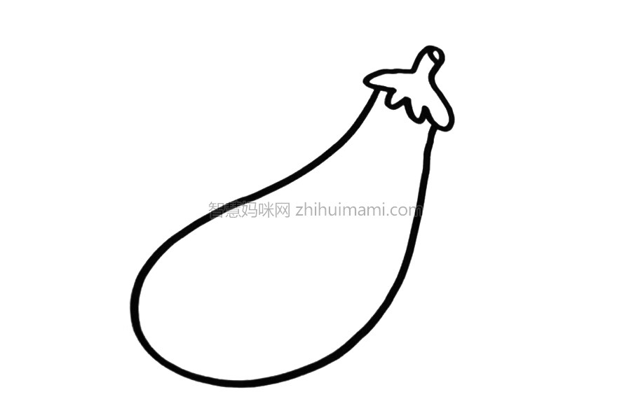 可爱的茄子简笔画步骤