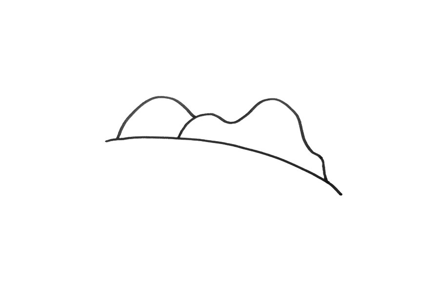 秋天郊外风景简笔画