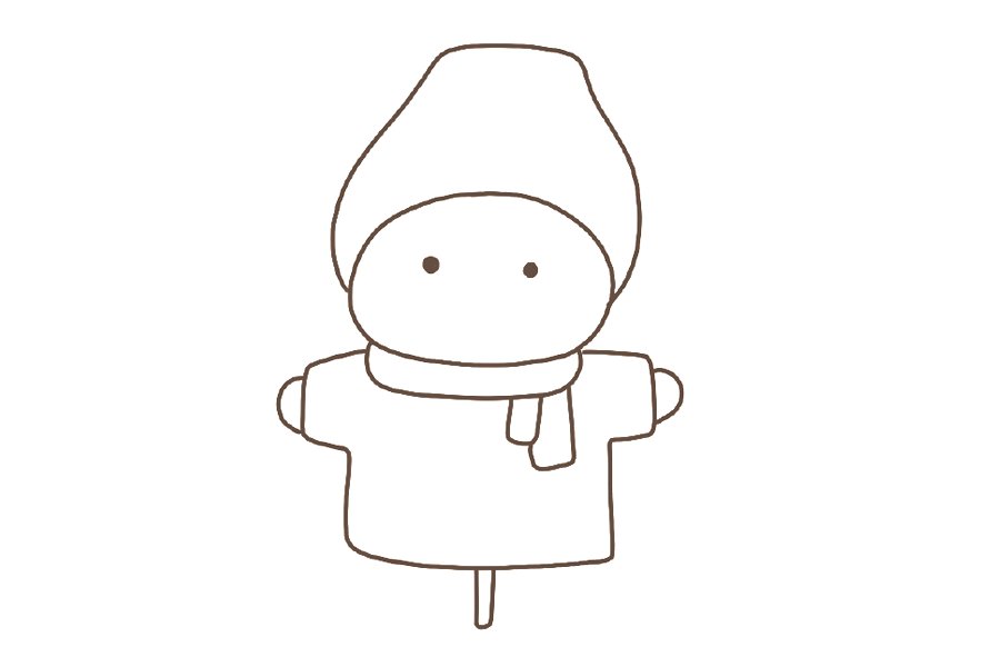 雪人玩偶简笔画画法步骤