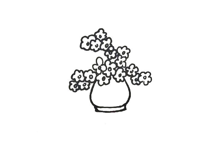 杜鹃花盆栽简笔画
