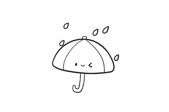天气简笔画 下雨怎么画