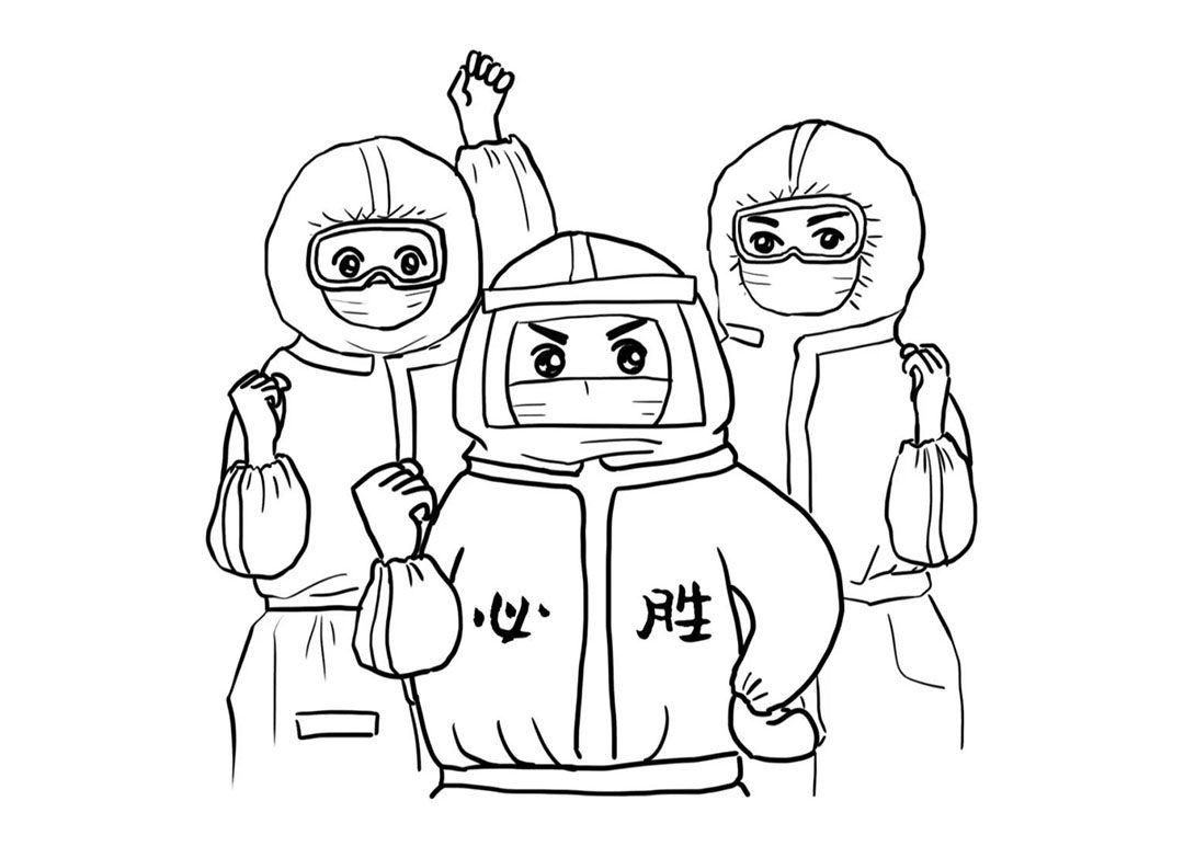 防疫抗疫简笔画图片