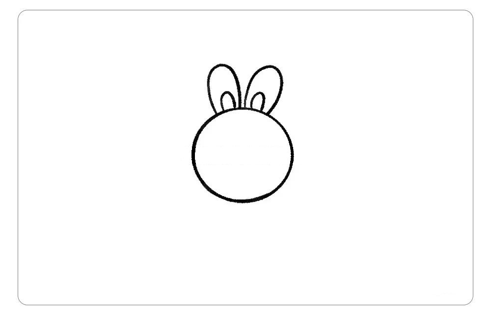 学画可爱的玉兔和月亮简笔画