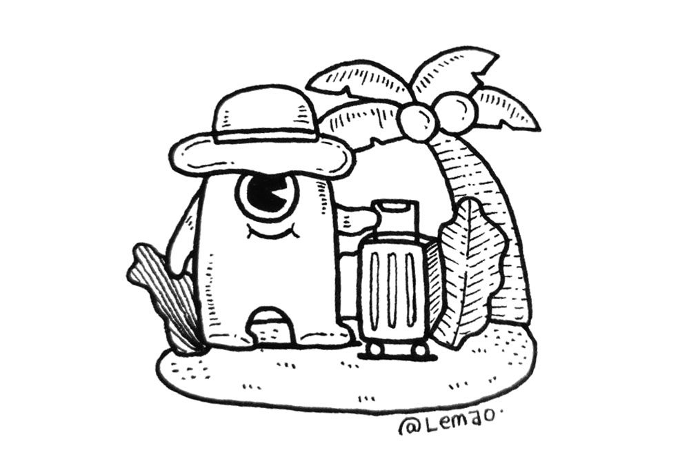 小怪兽的夏天简笔画图片