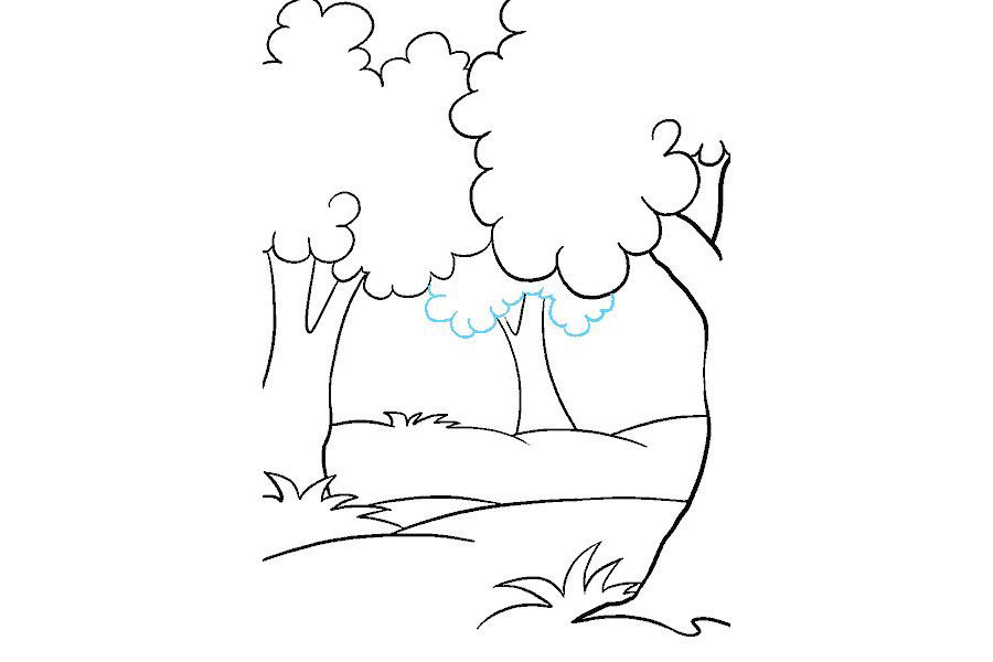 卡通森林简笔画的画法