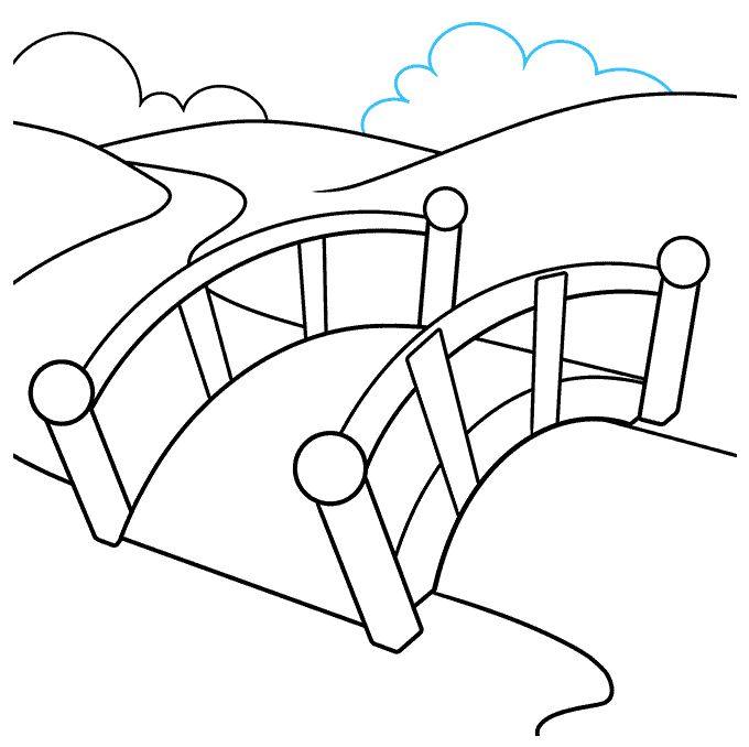 小桥流水怎么画