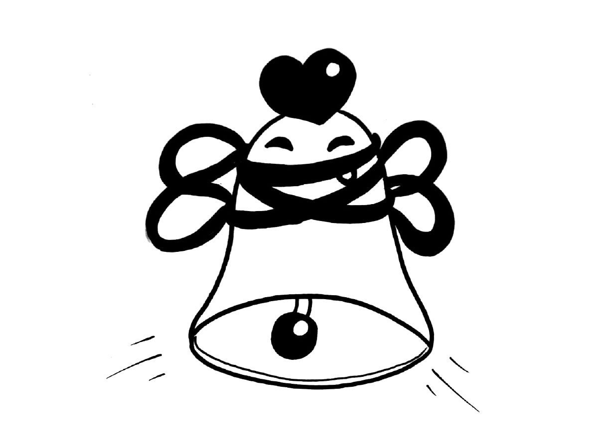 一组可爱的卡通铃铛简笔画图片