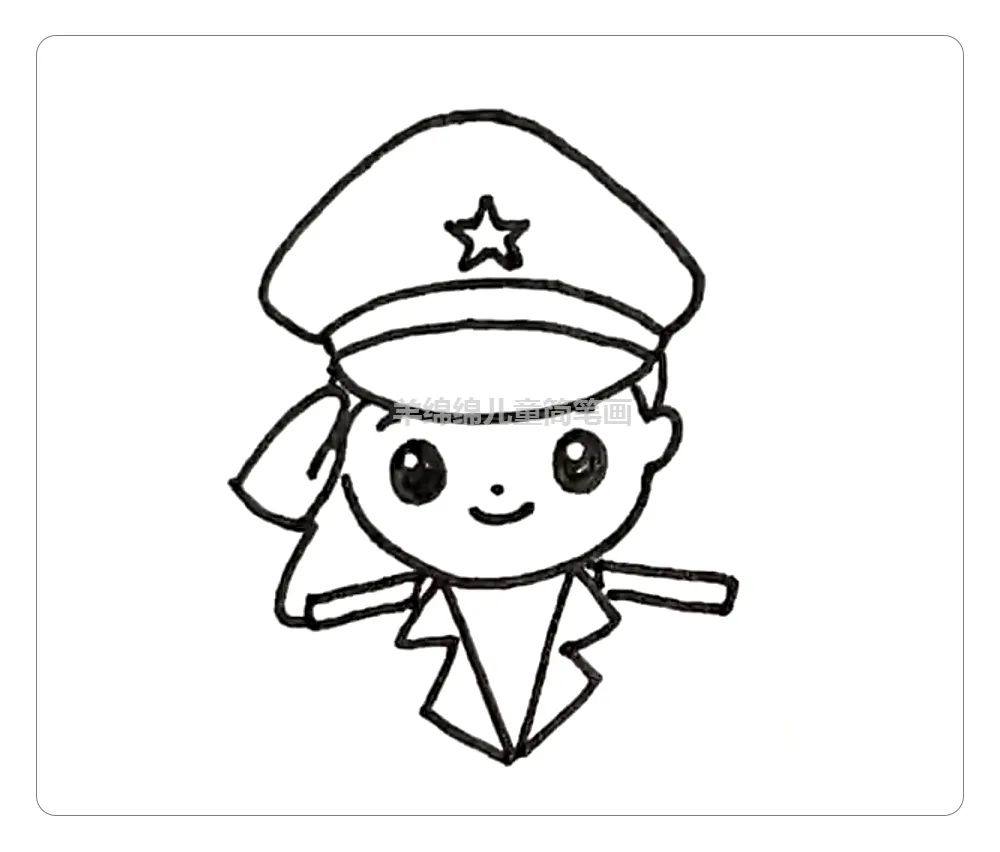八一建军节画一幅军人简笔画，致敬最可爱的人