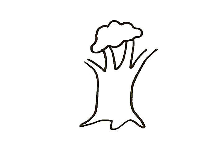 大榕树简笔画画法步骤