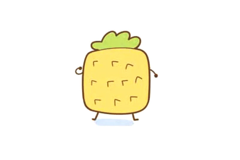 一组简单可爱的菠萝简笔画图片