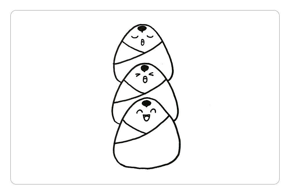 端午节赛龙舟 可爱的粽子简笔画教程