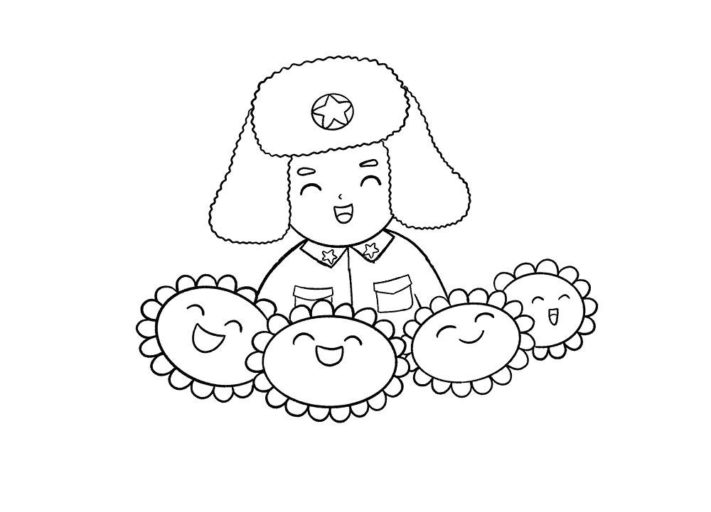 雷锋的简笔画画法步骤