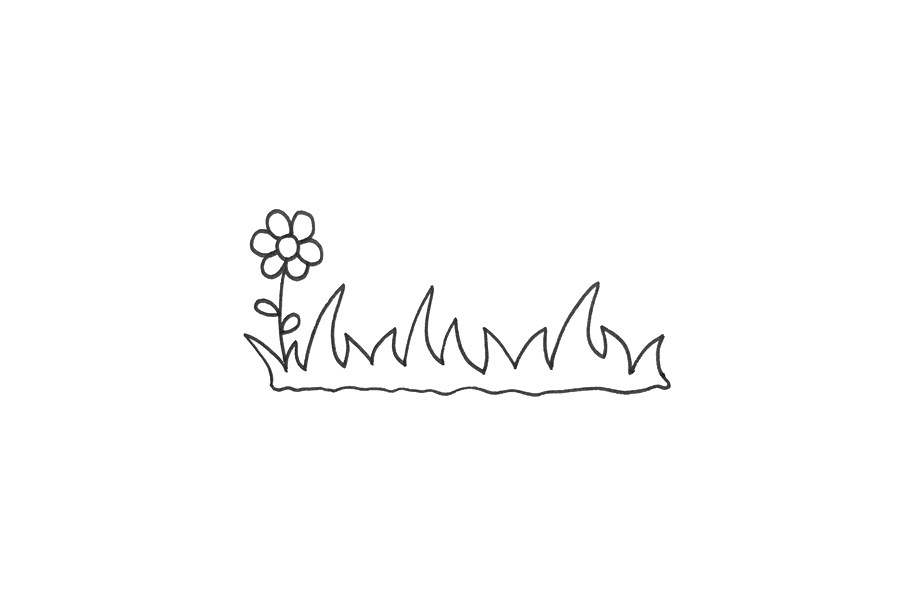 小花小草怎么画