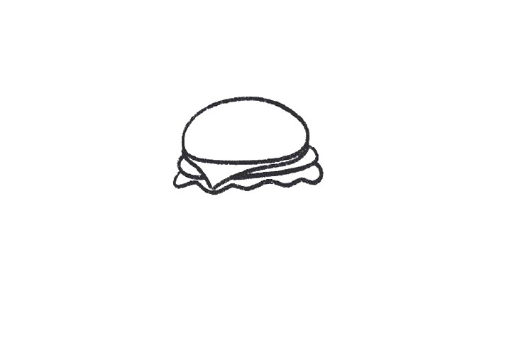 食物简笔画大全 汉堡怎么画