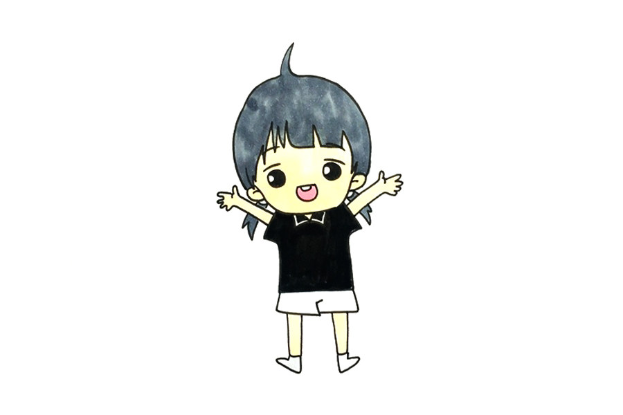 元气少女简笔画画法步骤