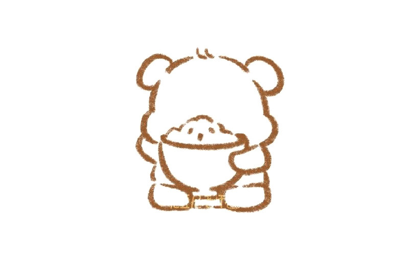 可爱小熊干饭怎么画