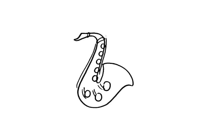 萨克斯简笔画画法步骤