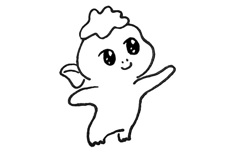 可爱小胡巴简笔画画法步骤