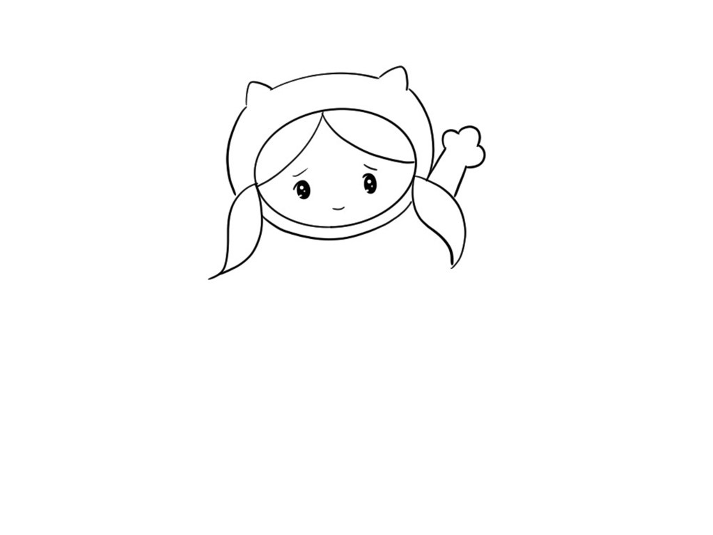 床上的可爱小女孩简笔画教程