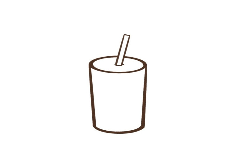 如何画一杯奶茶简笔画