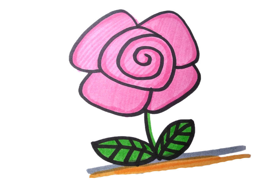 一组漂亮的花花简笔画图片