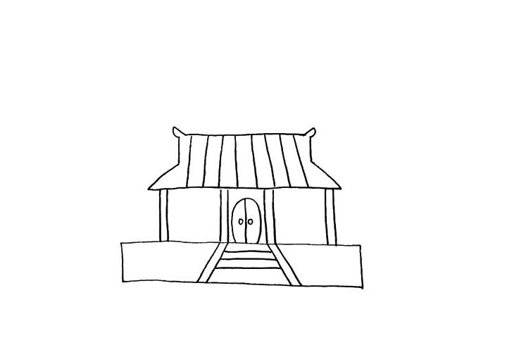 寺庙简笔画画法步骤