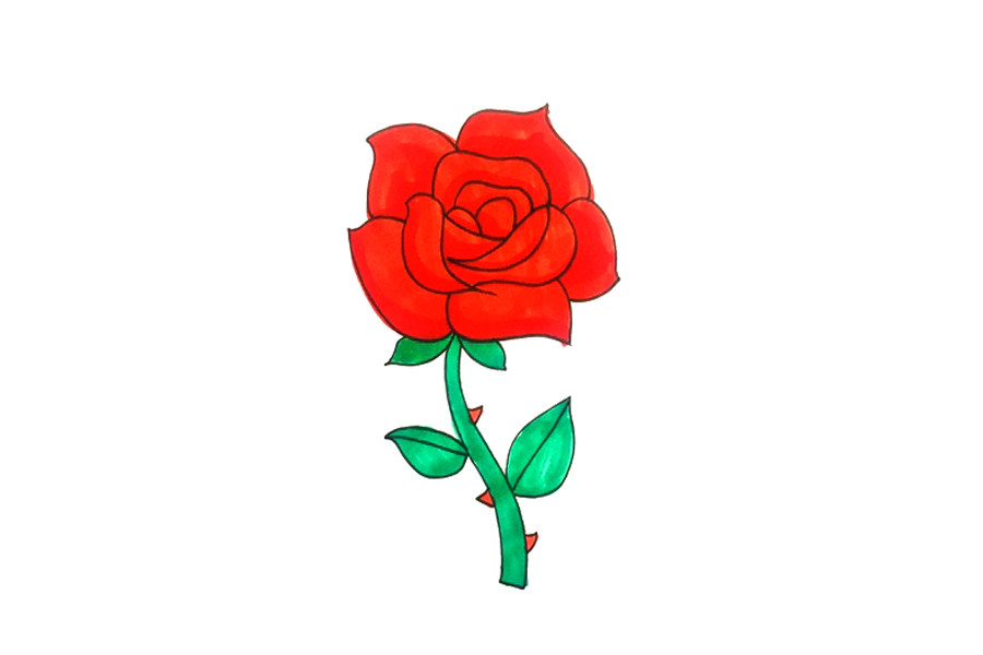 一步一步画玫瑰花简笔画
