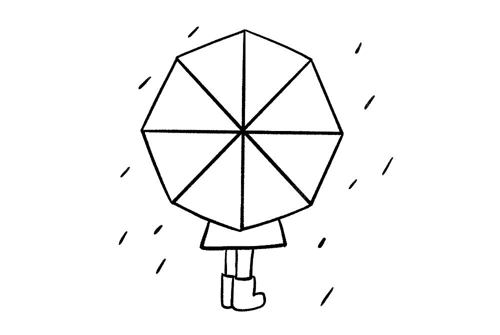 米字画雨伞简笔画