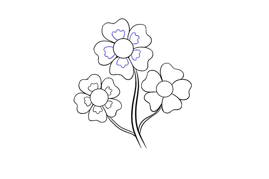 如何画漂亮的卡通小花