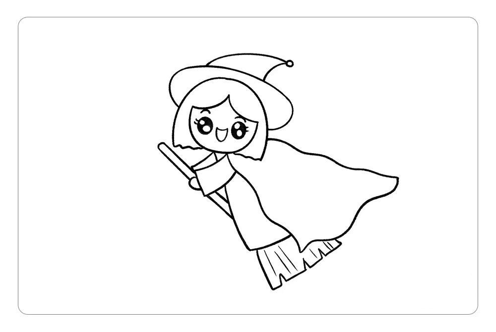 万圣节画个可爱的小女巫