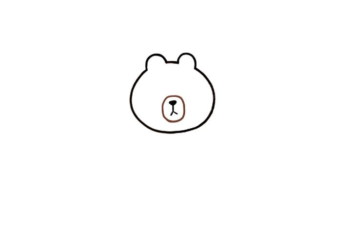 一步一步学画布朗熊简笔画