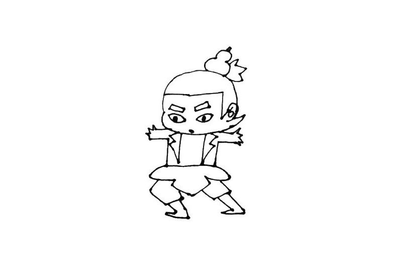 葫芦娃简笔画画法步骤