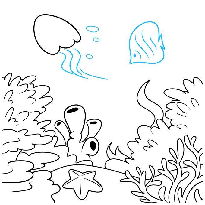 海底世界珊瑚礁怎么画