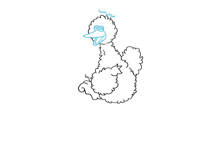 芝麻街大鸟简笔画步骤