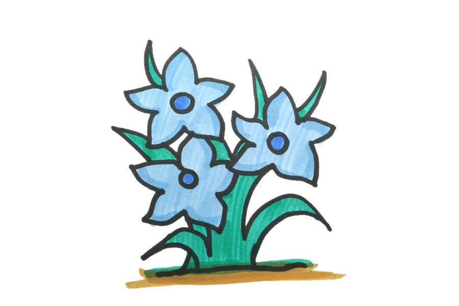 一组漂亮的花花简笔画图片