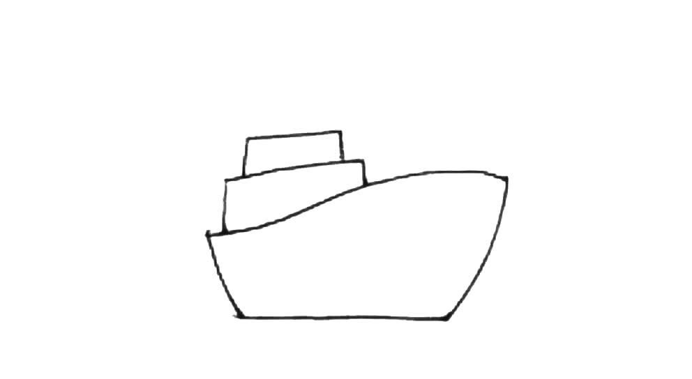 轮船简笔画画法步骤