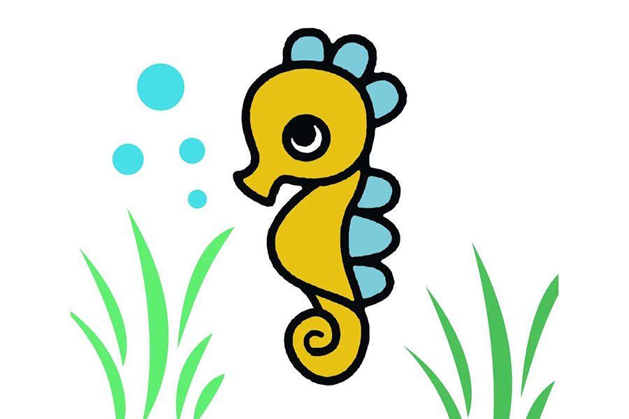 可爱的海马简笔画教程