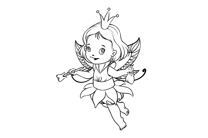 可爱的花仙子简笔画