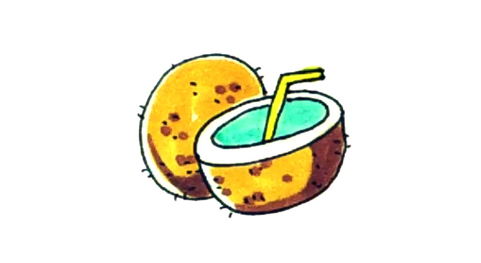 椰子简笔画画法步骤
