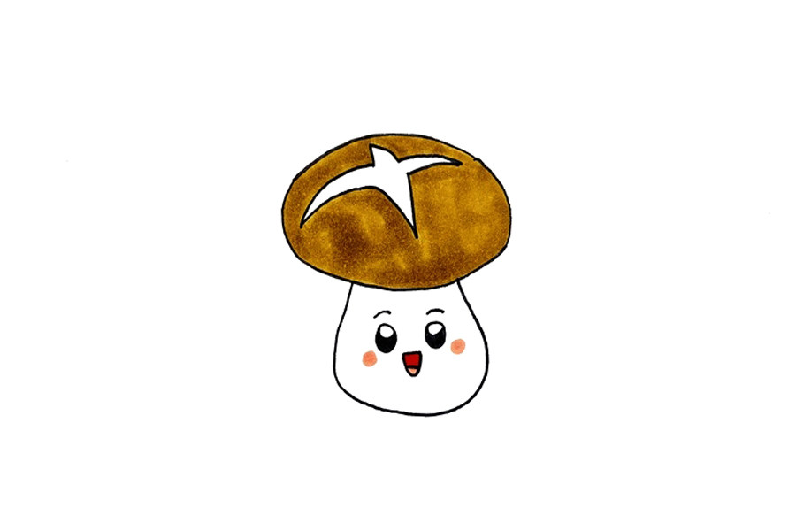 香菇怎么画可爱