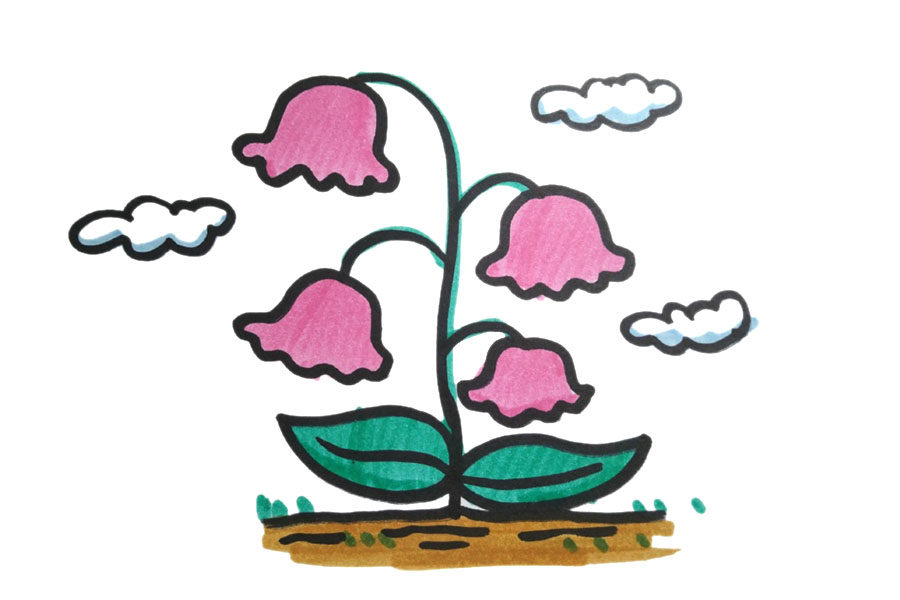 一组漂亮的花花简笔画图片