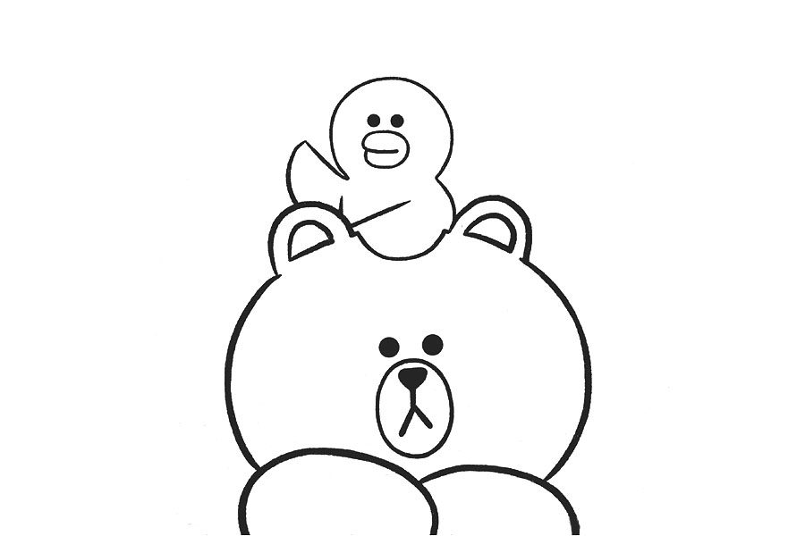 简单的轻松熊简笔画画法步骤
